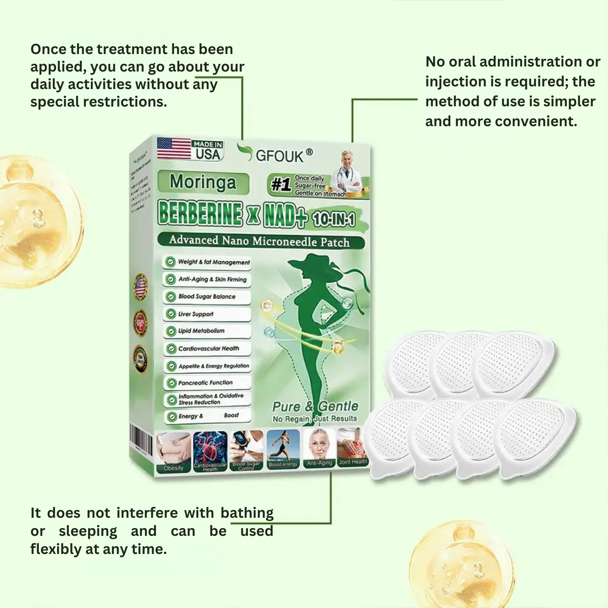MORINGA Berberine Micro NAD+ Patches